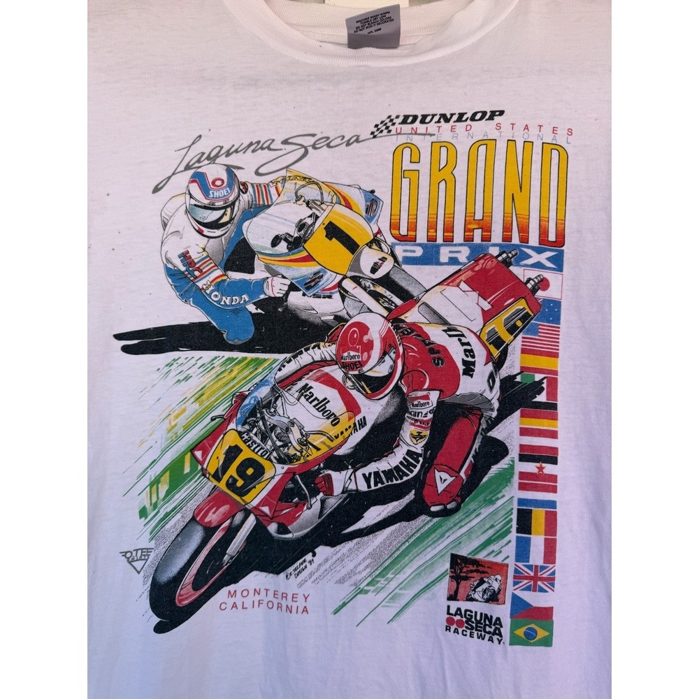 Vintage 1991 Laguna Seca Grand Prix T Shirt Oneita Power-T XL Motorcycle Racing